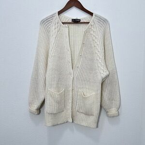 Women's Vintage Counterparts Loose Knit Cream Coastal Grandma Cardigan Size S‎